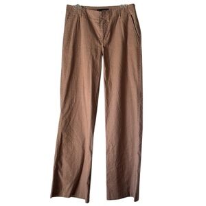 Peruvian Connection Kayla Linen-Blend Wide-Leg Trousers, Size 6